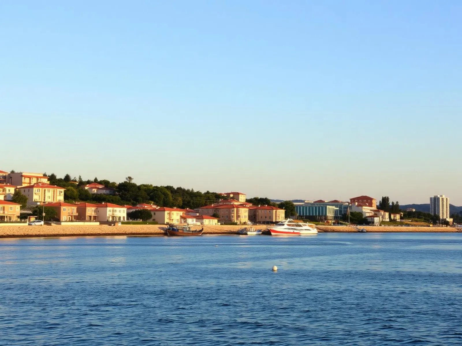 New seafront apartment buildings of Kraimorie, a quiet seaside suburb of Burgas