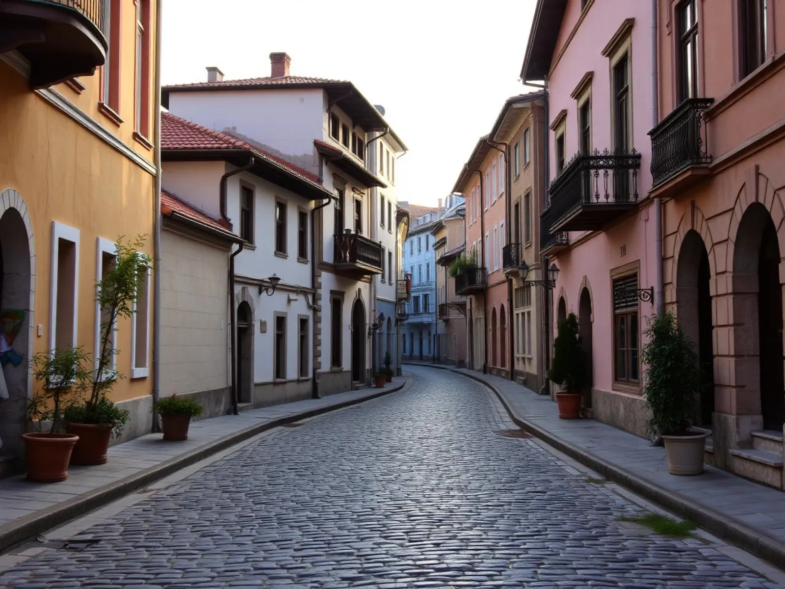 Revival-era Varosha old town houses lining the cobbled streets of Targovishte