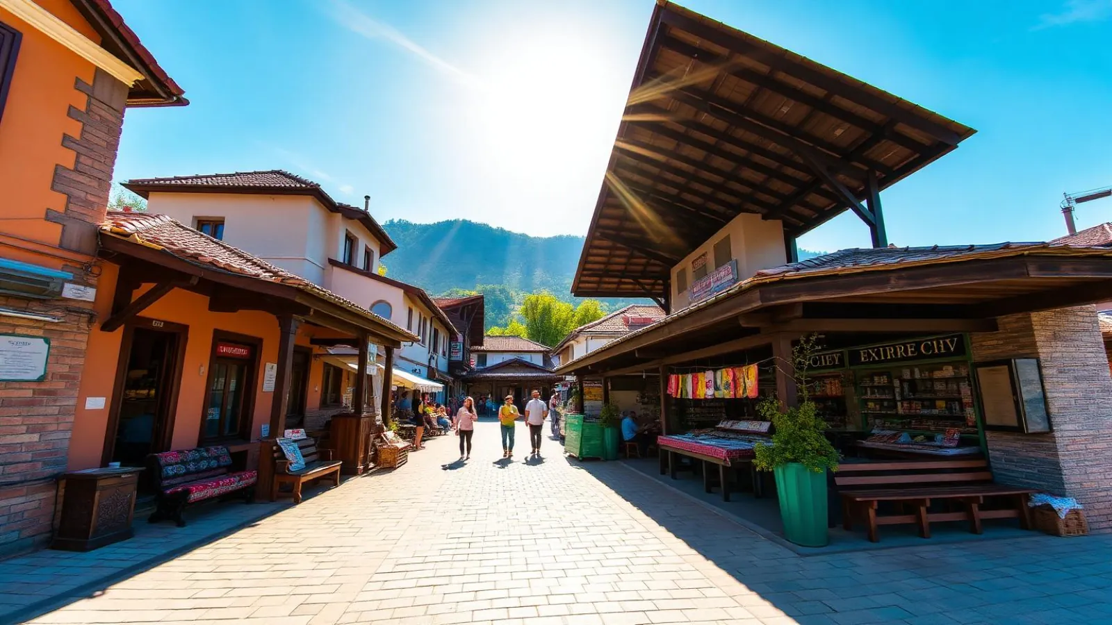 Bezisten Ottoman covered market and central square of Yambol on the Tundzha river